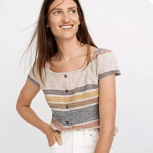 Madewell Button Front Top in Stripe